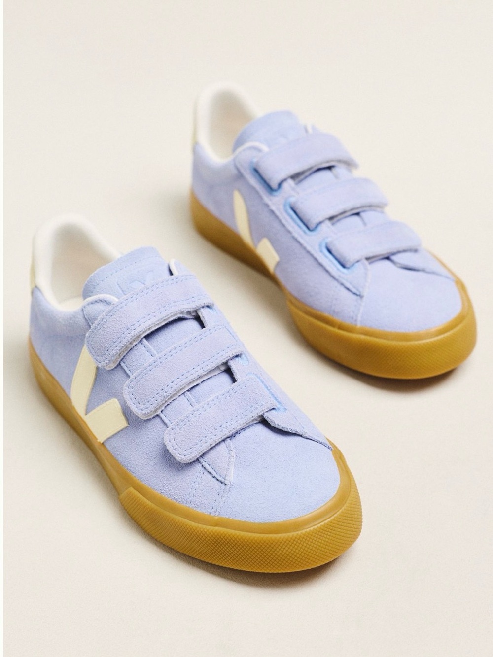 Veja Lavender Suede Sneakers with Gum Sole